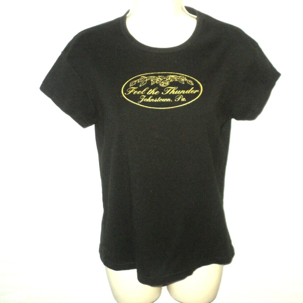 Feel the Thunder Johnstown, PA T-Shirt Women's XL (Runs Smaller) Black Short Sl